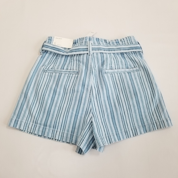 American Eagle Super High Rise Mom Striped Paperbag Waist Shorts 8/29 NWT - Picture 4 of 4